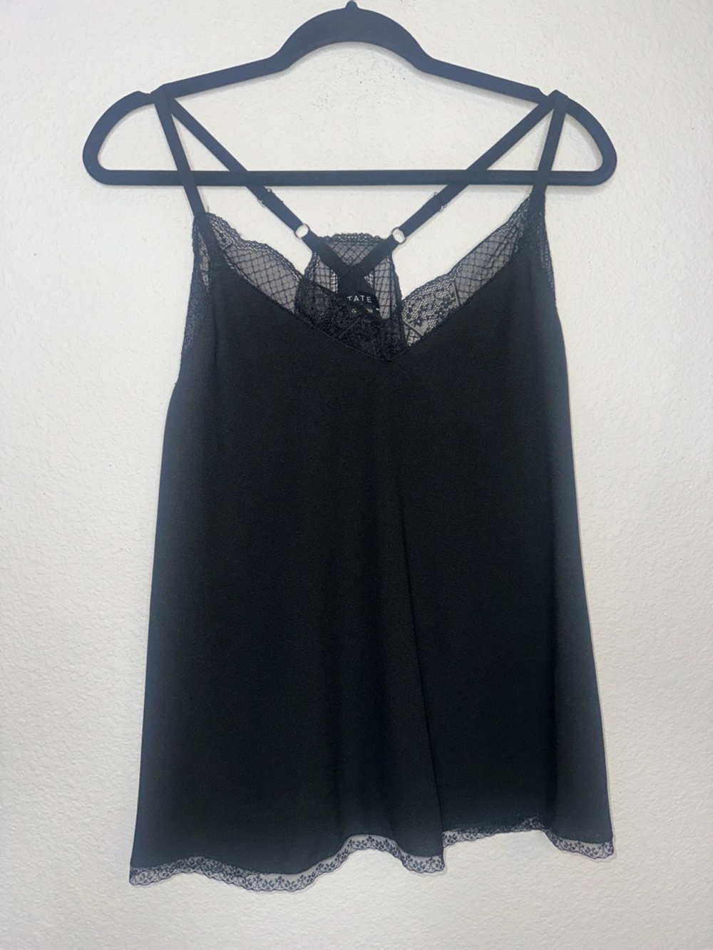 Black Lace-Trim Slip Chemise